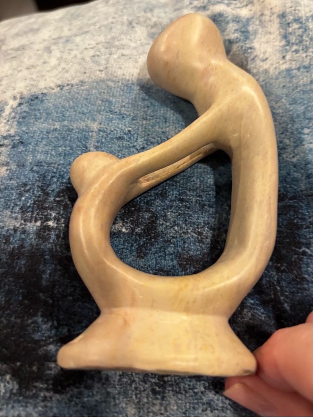 Vintage Neutral Beige Abstract Soap Stone Sculpture Accent - Home Accents